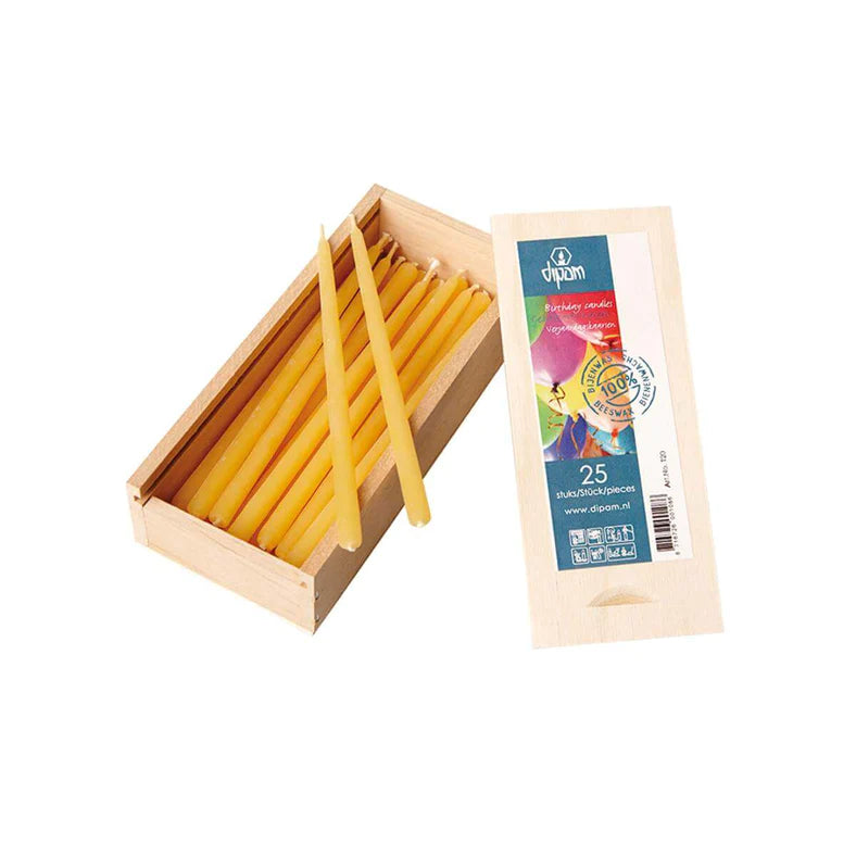Dipam Beeswax Birthday Cake Candles Box of 25
