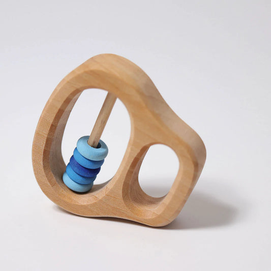 Grimm's Grasping Toy Rattle with Blue Rings