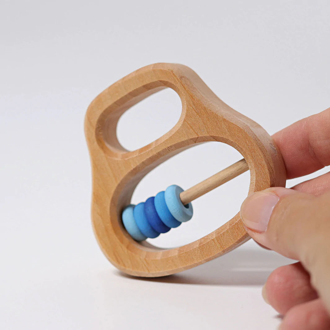 Grimm's Grasping Toy Rattle with Blue Rings