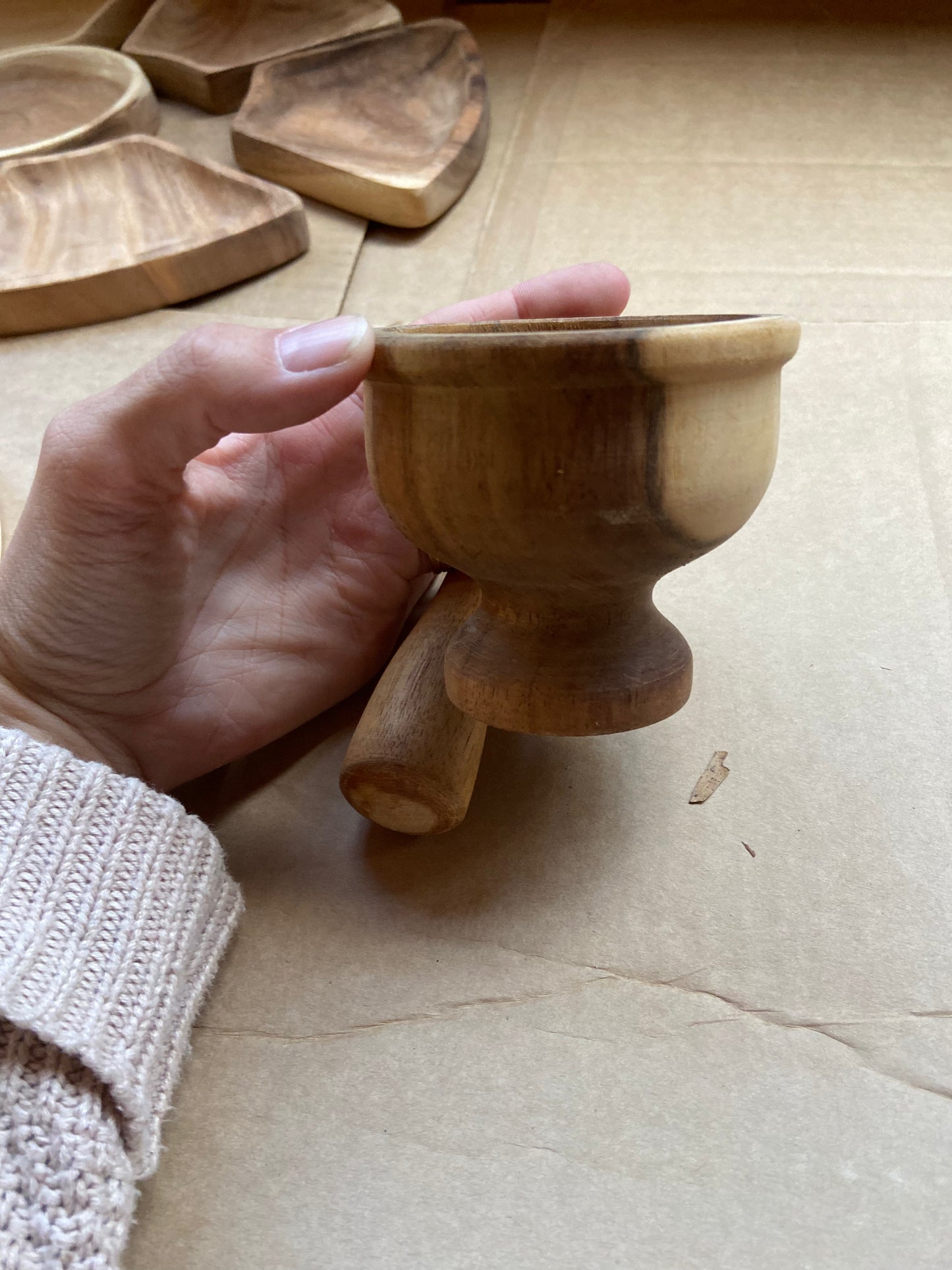 Wooden Pestle and Mortar