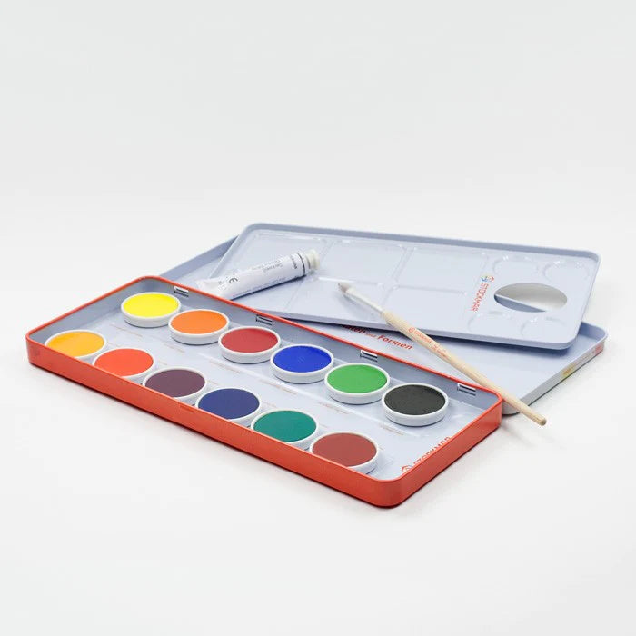 Stockmar Watercolour Paint Set in Tin 12 Opaque Colours