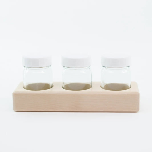 Glass Jars with Wooden Paint Holder