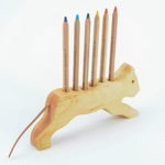 Drei Blatter Wooden Pencil Holder Cat