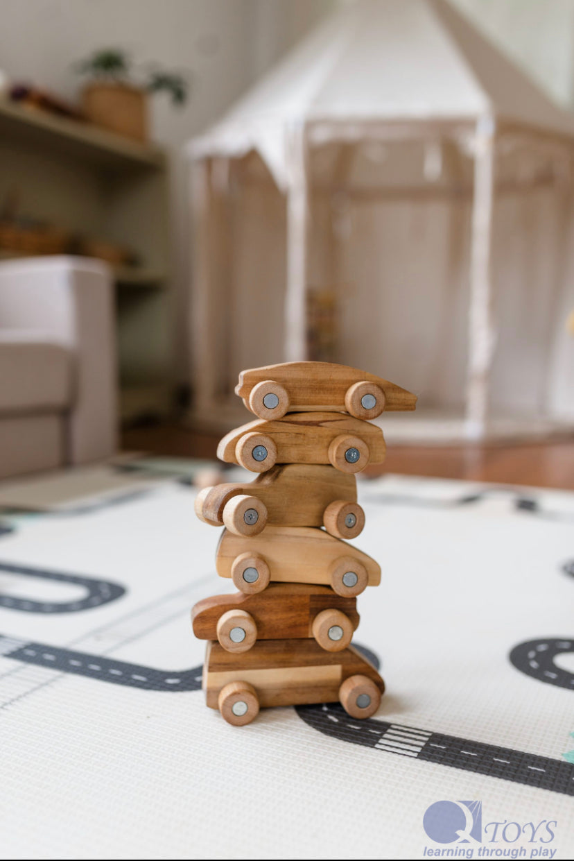 Individual wooden cars
