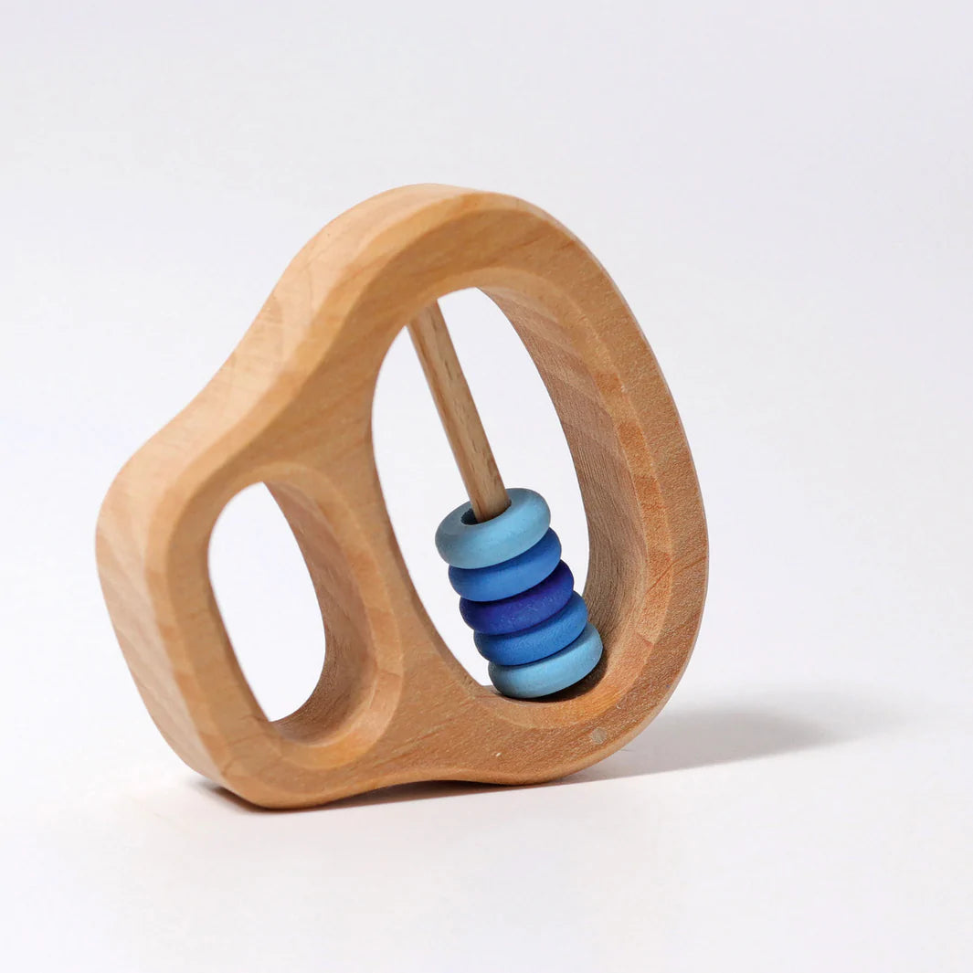 Grimm's Grasping Toy Rattle with Blue Rings