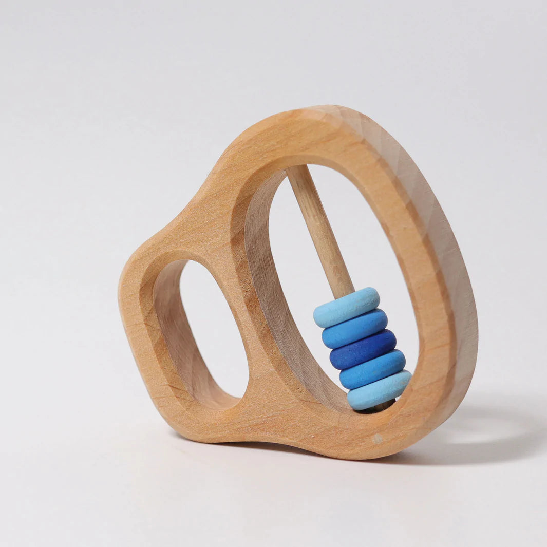 Grimm's Grasping Toy Rattle with Blue Rings