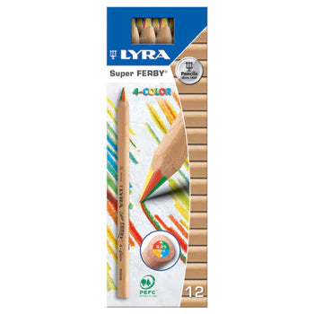 Lyra Coloured Pencils Hexagonal 4 Colour Rainbow
