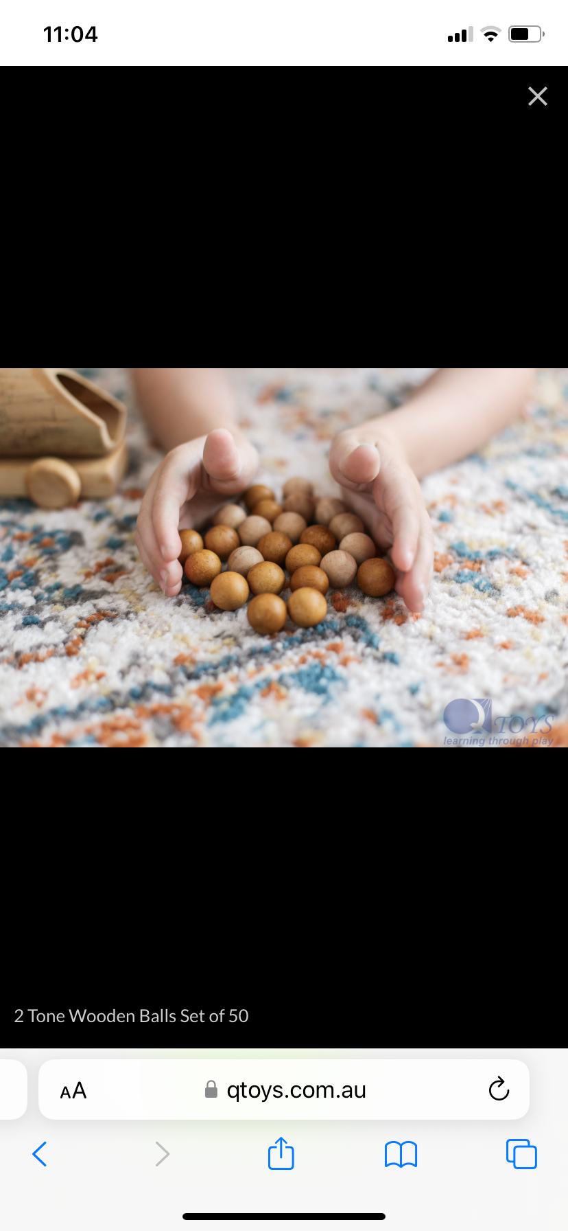 Number Tray with 50 Wooden Beads